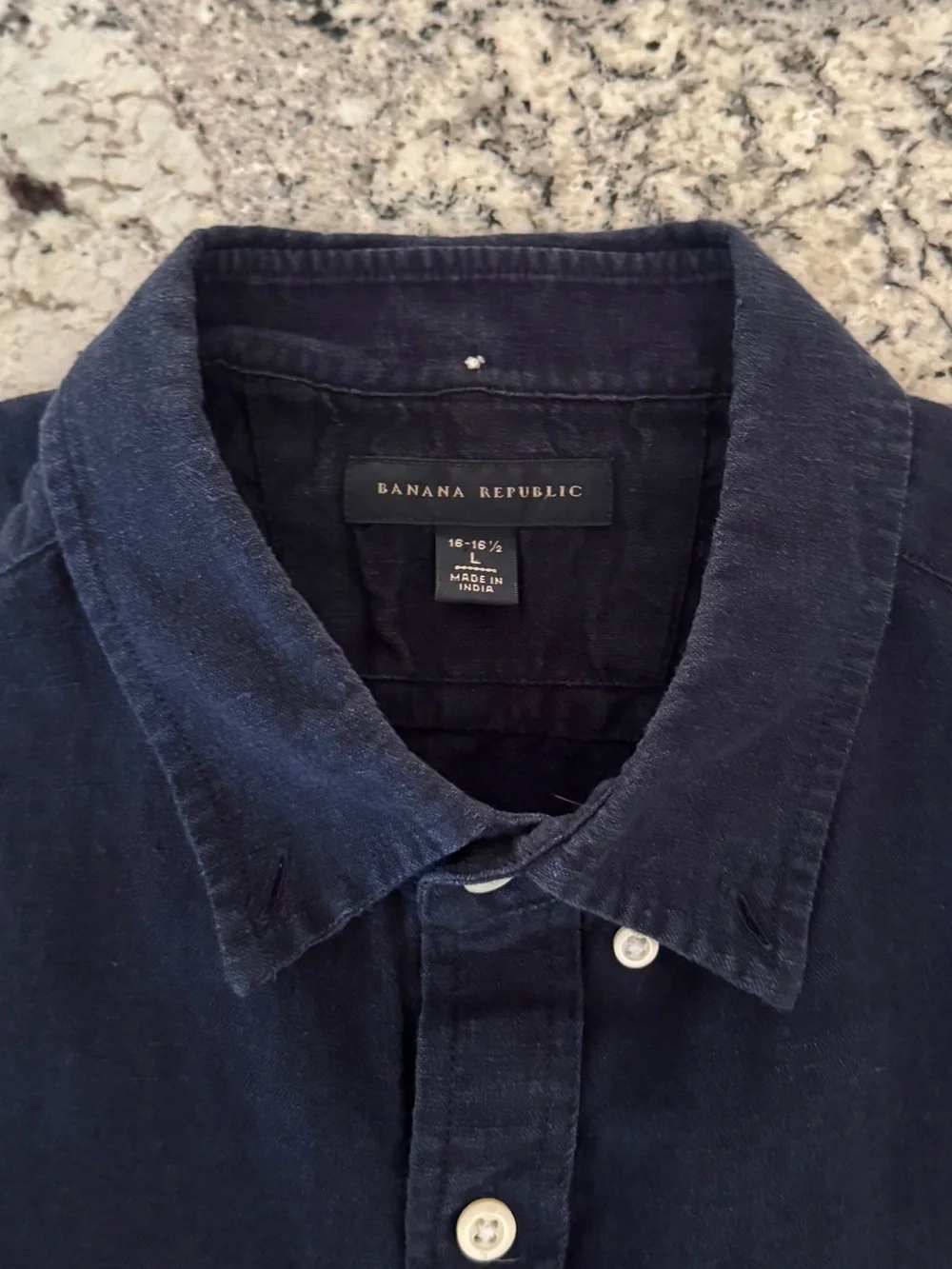 Banana Republic Men's Navy Button-Down Long Sleeve Shirt  Size 16 1/2